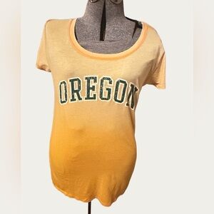 NWT Oregon Ombre Crinkle Yellow/Gold Tee Shirt  Collegiate Licensed Product